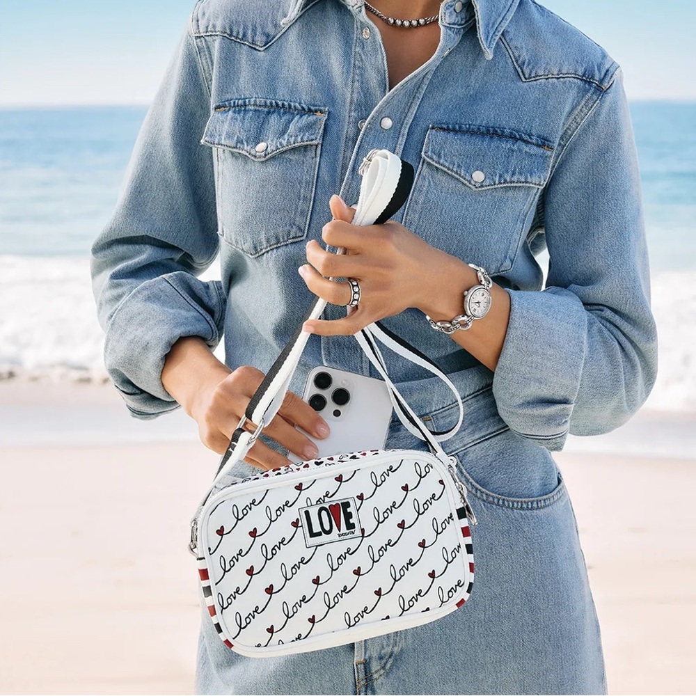 Brighton Love Scroll Canvas Crossbody Bag